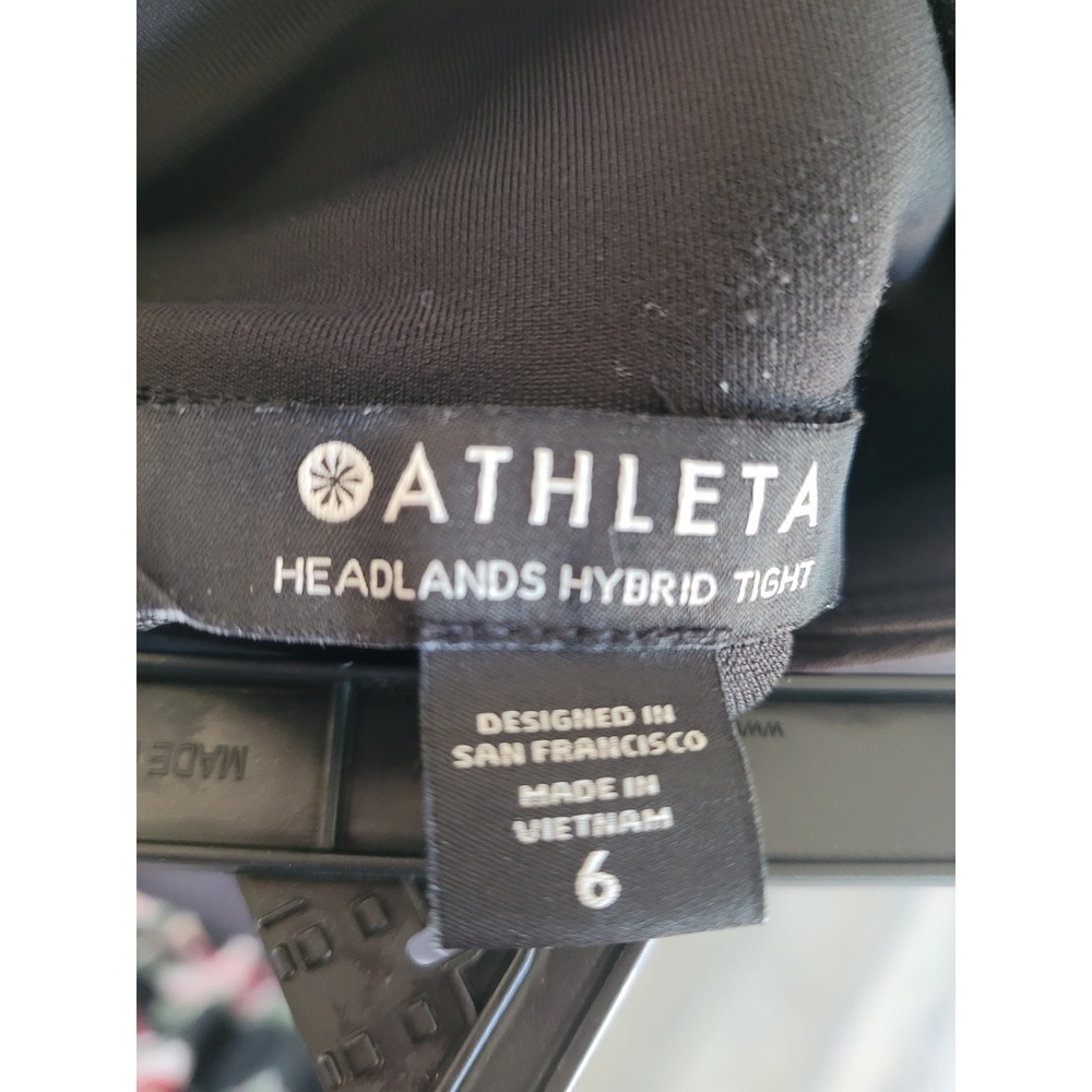 Athleta Black Athletic Leggings Ankle Zipper High Waist Activewear Pants 6 #14 - Picture 6 of 8